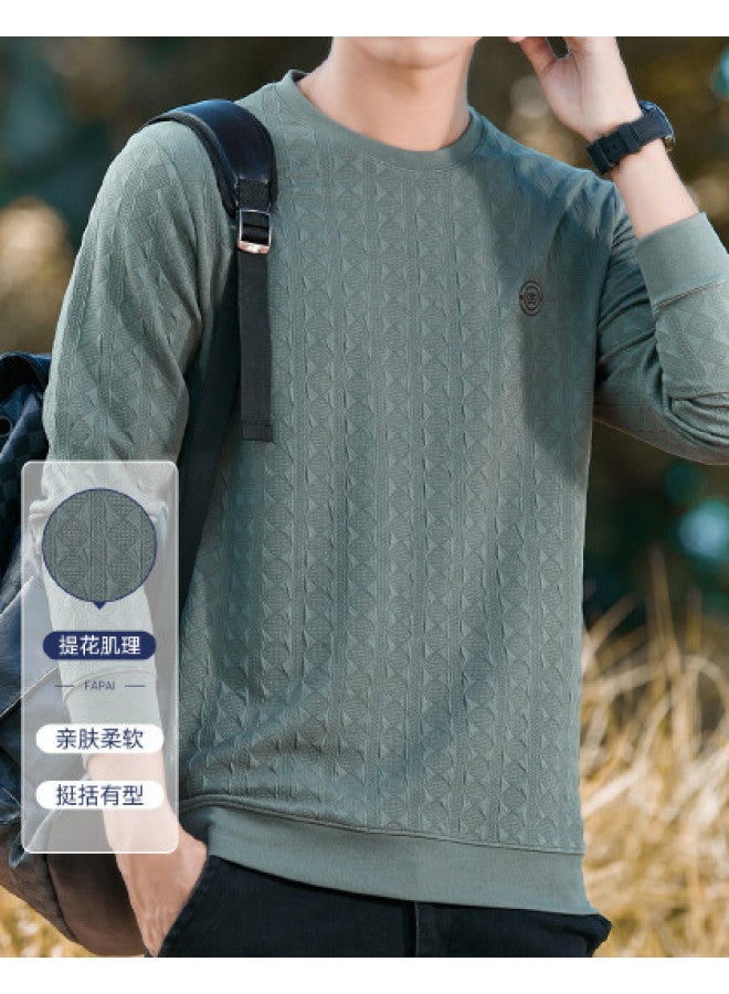 Fapai Solid Color Men's Hoodie Men's Casual Comfortable Versatile Round Neck Long Sleeve Hoodie T-shirt Men - Image 1