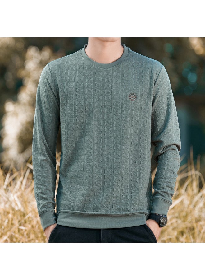 Fapai Solid Color Men's Hoodie Men's Casual Comfortable Versatile Round Neck Long Sleeve Hoodie T-shirt Men - Image 4