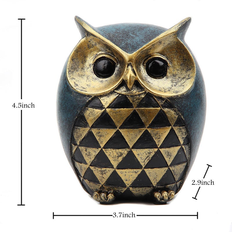 Leekung Owl Statue Home Decor - Owl Figurines for Bookshelf, Bedroom, Living Room, Office & TV Stand Decorations - Animal Sculptures Gift for Bird Lovers - Image 2