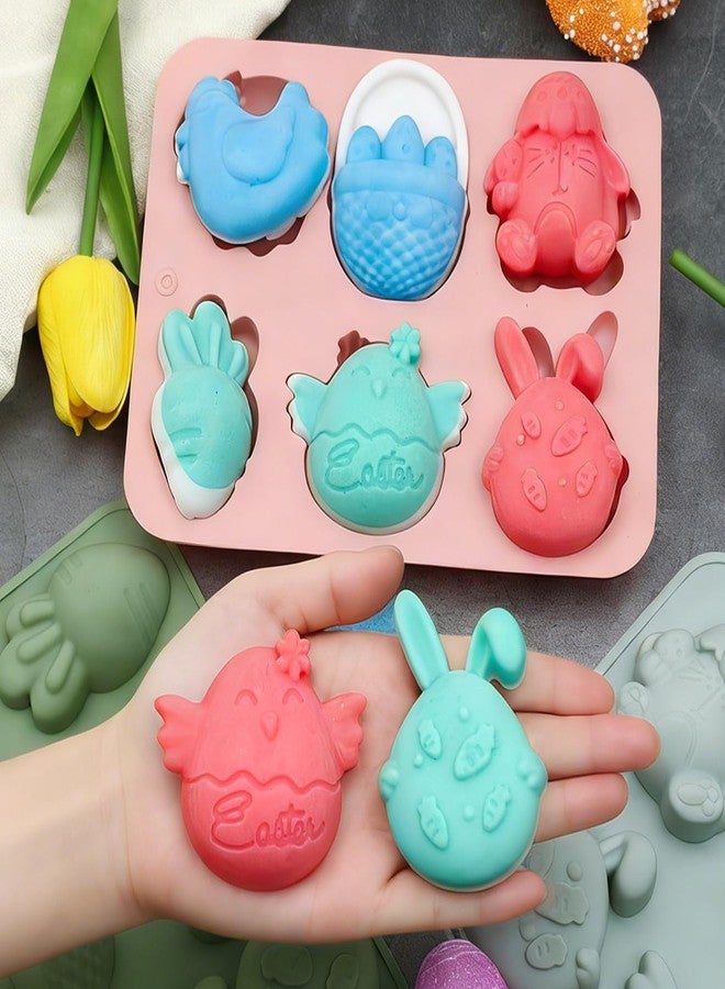 ANSEE 3Pack Easter Silicone Molds, 3D Bunny Carrot Egg Shapes Easter Chocolate Molds for Candy, Soap, Jelly, Ice Cube Cake Decoration - Image 5