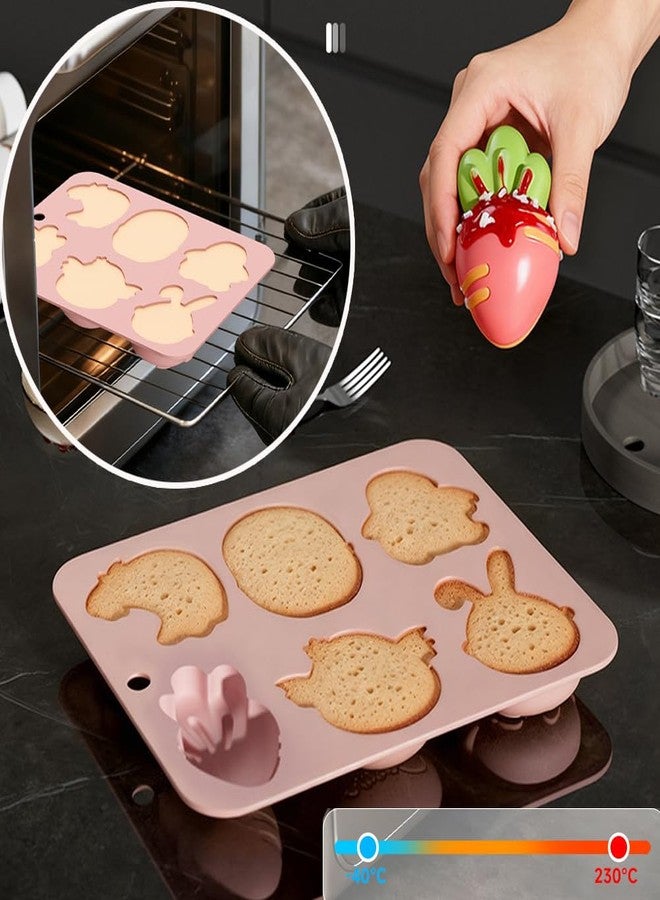 ANSEE 3Pack Easter Silicone Molds, 3D Bunny Carrot Egg Shapes Easter Chocolate Molds for Candy, Soap, Jelly, Ice Cube Cake Decoration - Image 3