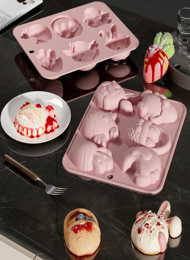 ANSEE 3Pack Easter Silicone Molds, 3D Bunny Carrot Egg Shapes Easter Chocolate Molds for Candy, Soap, Jelly, Ice Cube Cake Decoration - Image 2