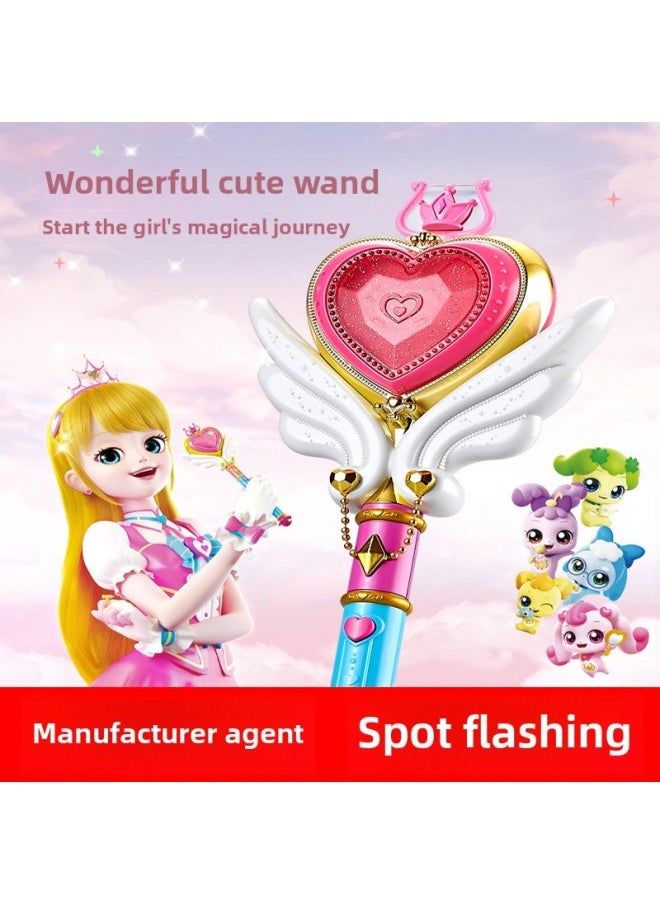 Wonderful Moe Toy Love Princess Transformation Set Magic Set Music Magic Wand Royal Happy Moe Toy-Color:MK101-2 Wonderful Moe-Wand Of Justice (with Electricity)  - Image 2