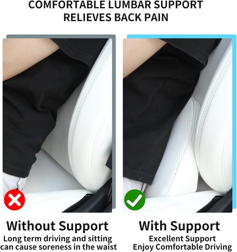 Dapucarin Lumbar Support Pillow for Car Seat and Office Chair - White Memory Foam Cushion for Back Pain Relief - Image 4