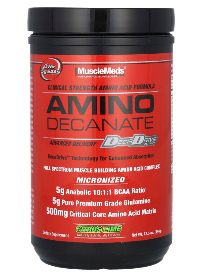 MUSCLEMEDS Amino Decanate Citrus Lime 13.5 oz (384 g) 