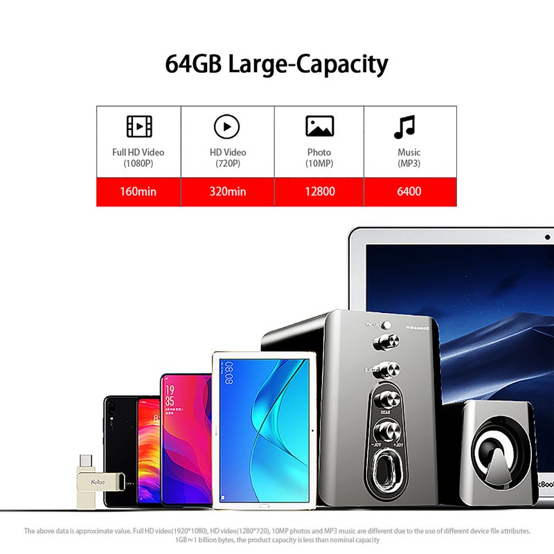 نيتاك فلاش درايف USB بمنفذ Type-C وواجهة مزدوجة 64 GB - Image 5