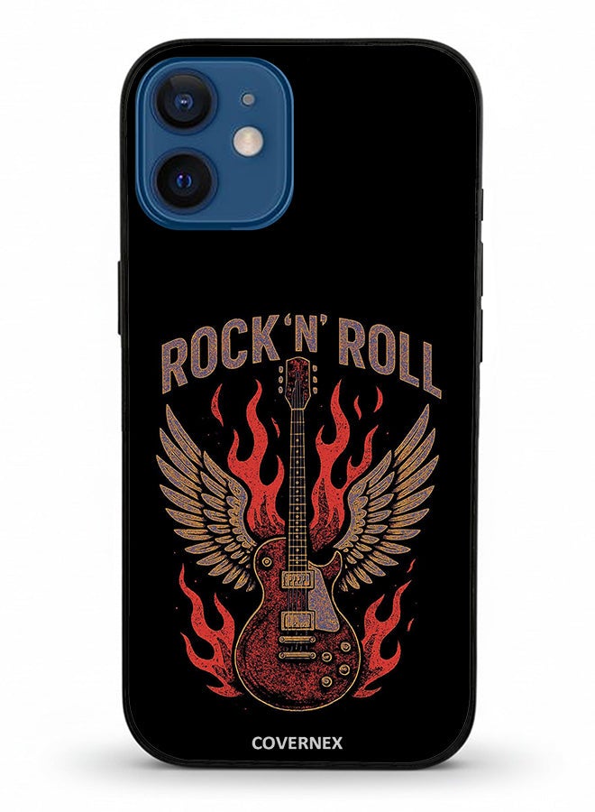 Covernex Apple iPhone 12 Mini Protective Case Cover Printed Featuring Rock N Roll Guitar Legend - Image 2