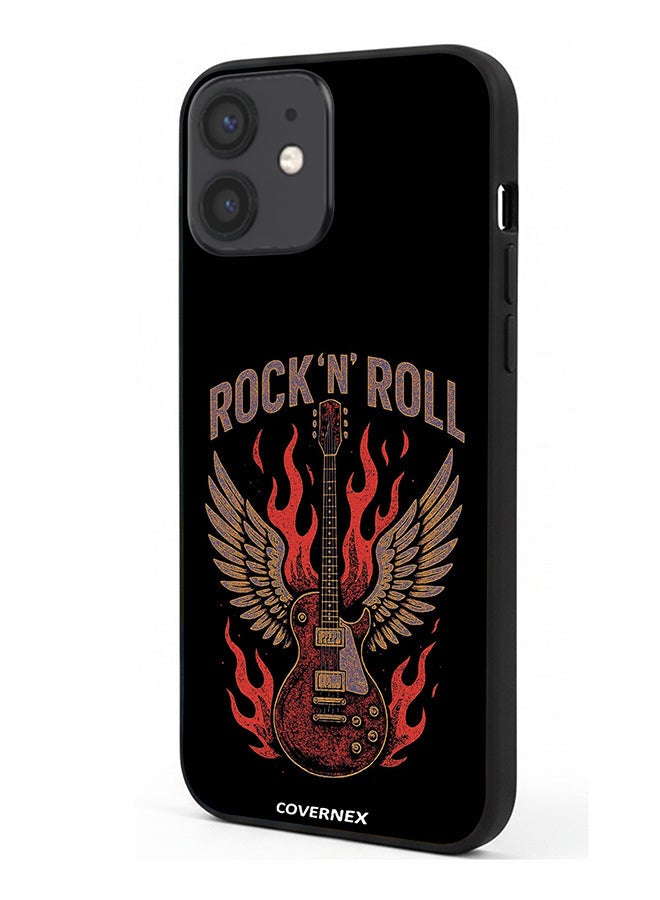 Covernex Apple iPhone 12 Mini Protective Case Cover Printed Featuring Rock N Roll Guitar Legend - Image 1