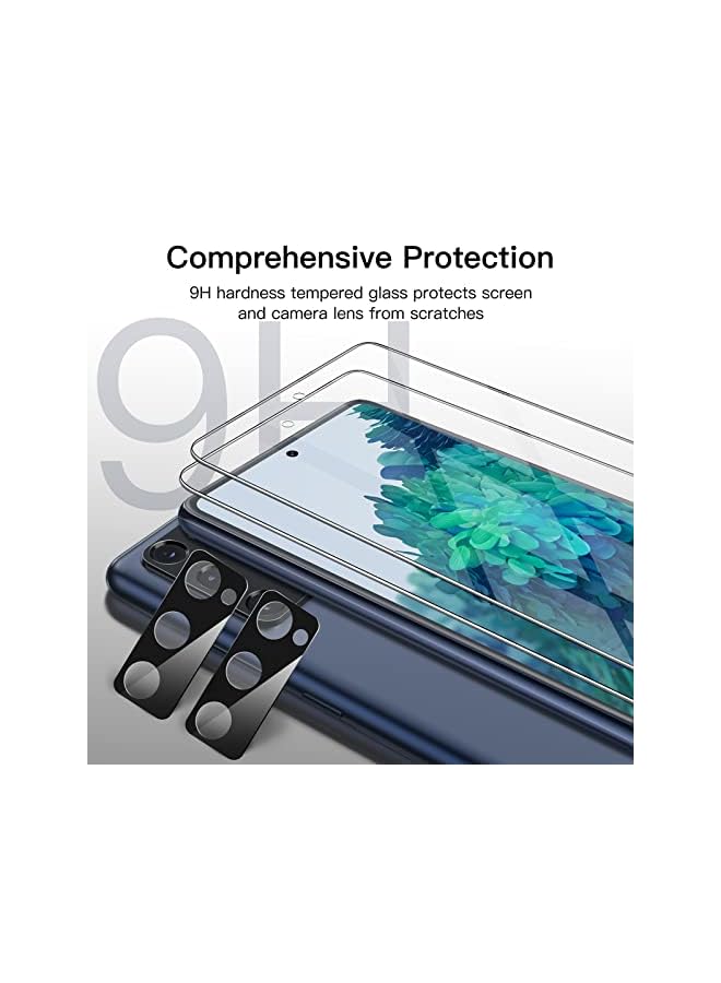 JETech Screen Protector for Samsung Galaxy S20 FE 6.5-Inch with Camera Lens Protector, Tempered Glass Film, Fingerprint ID Compatible, HD Clear, 2-Pack Each - Image 3