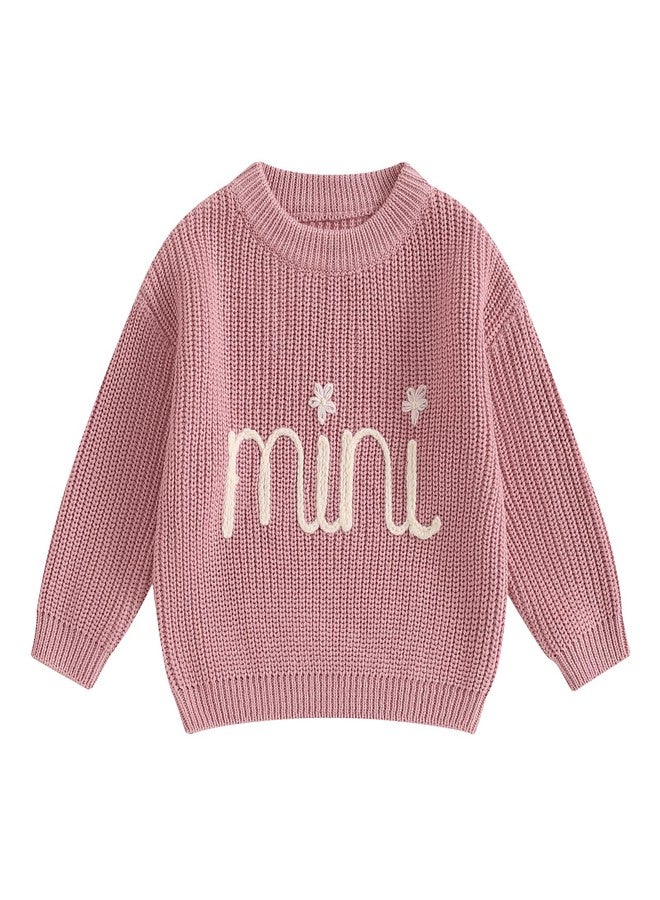 DSORVICD Mommy and Me Outfits Mama and Mini Long Sleeve Knit Sweater Pullover Mother Baby Daughter Matching Outfit Pink - Image 5