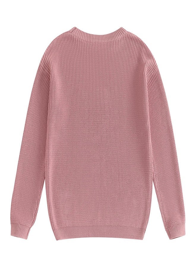 DSORVICD Mommy and Me Outfits Mama and Mini Long Sleeve Knit Sweater Pullover Mother Baby Daughter Matching Outfit Pink - Image 4