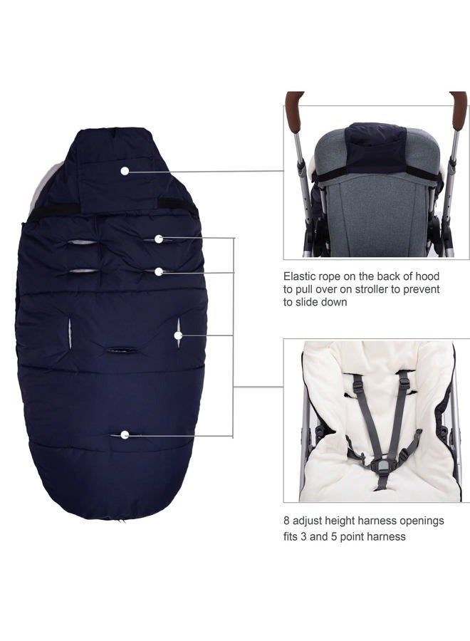 KZ Dotnz Universal Footmuff for Stroller with Adjustable Side Central and Botton zips, Stroller Footmuff with Soft Hood, Waterproof Warm Outdoor Baby Stroller Bunting Bag/Stroller Accessories - Image 4