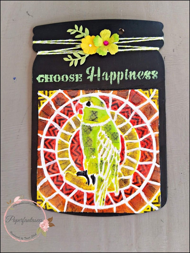 CrafTreat Bird Stencil for Glass Painting - Stained Glass Macau - 6X6 Inches - Reusable DIY Stencils for Painting on Glass - Bird Stencil for Craft Work Stencil Design for Glass - Image 2