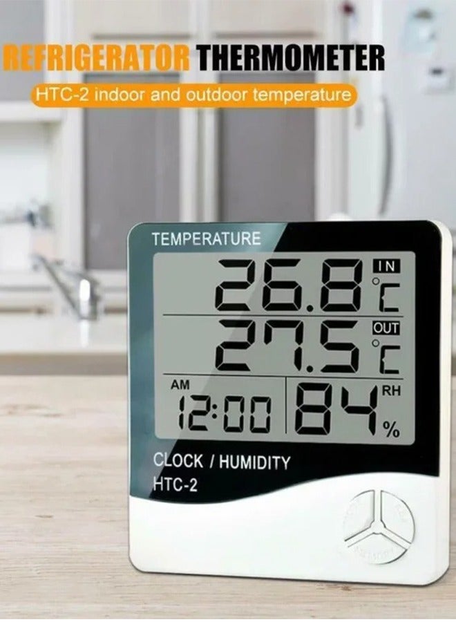 Indoor and Outdoor Temperature Thermometer White/Black/Grey - Image 2