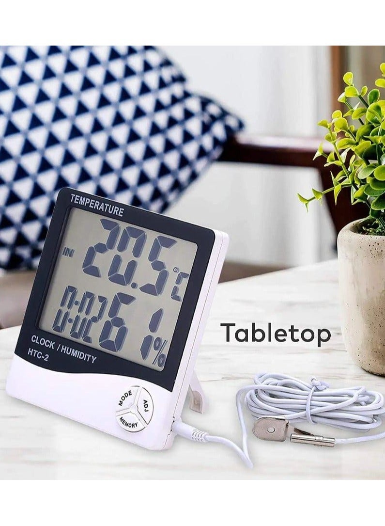 Indoor and Outdoor Temperature Thermometer White/Black/Grey - Image 5