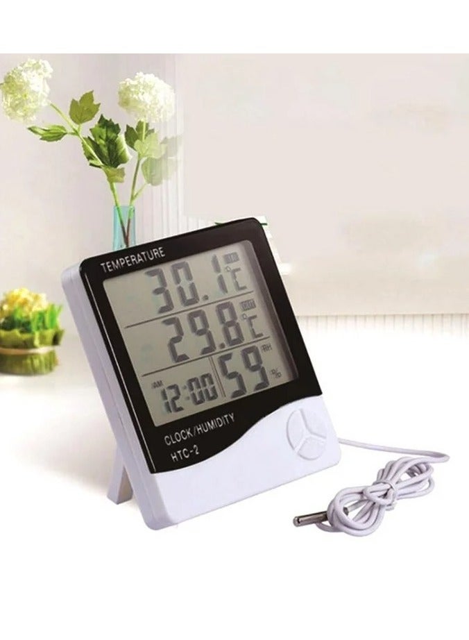Indoor and Outdoor Temperature Thermometer White/Black/Grey - Image 4