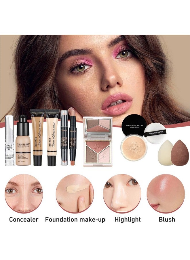 SIGHTLING All In One Makeup Kit, Travel Makeup Kit, Makeup Gift Set, Makeup Kit for Women Full Kit, Makeup Bundle Includes Foundation Eyeshadow Palette Lipstick Eyeliner Mascara Contour Stick Cosmetic Brush Set - Image 4