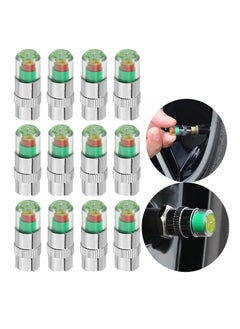 Oasisgalore 12Pcs 2.4Bar 36PSI Car tire Pressure Monitor Valve stem Caps Sensor Indicator with 3-Color Eye Alert  - Image 1