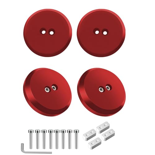 ADTOPI Corvette Jack Pucks Billet Aluminum Lifting Puck Jack Pad Adapter Floor Jack Pad Compatible with 1997-2025 Corvette C5 C6 C7 C8/ Porsche 944 964 993 996 997 911 Boxster Cayman -(4 Pack Red) - Image 1