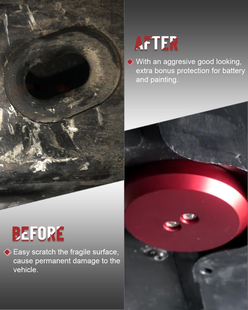 ADTOPI Corvette Jack Pucks Billet Aluminum Lifting Puck Jack Pad Adapter Floor Jack Pad Compatible with 1997-2025 Corvette C5 C6 C7 C8/ Porsche 944 964 993 996 997 911 Boxster Cayman -(4 Pack Red) - Image 2