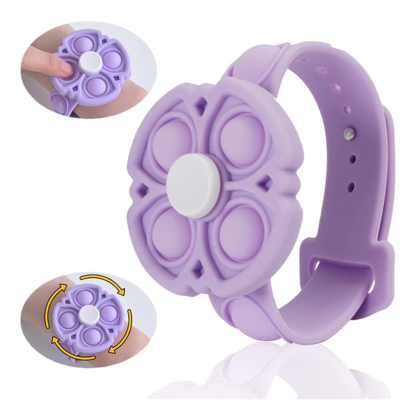 DISFAT POP it Sensory Fidget BraceletAnxiety Stress ReliefParty Favors Kids Toy 3548812 Year Boys Girls GiftBirthday Favors for Kids Christmas Holiday Activity GiftPurple - Image 3