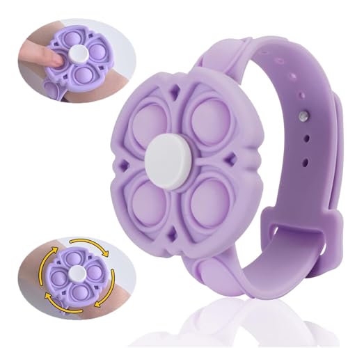 DISFAT POP it Sensory Fidget BraceletAnxiety Stress ReliefParty Favors Kids Toy 3548812 Year Boys Girls GiftBirthday Favors for Kids Christmas Holiday Activity GiftPurple - Image 1