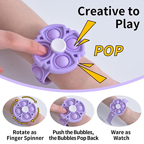 DISFAT POP it Sensory Fidget BraceletAnxiety Stress ReliefParty Favors Kids Toy 3548812 Year Boys Girls GiftBirthday Favors for Kids Christmas Holiday Activity GiftPurple - Image 5