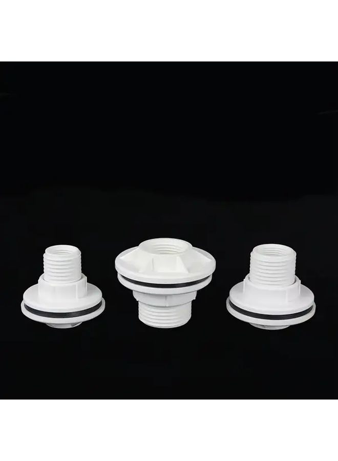 White 3 4 Inch Water Tank Connector PVC Internal External Threads For Aquarium Pool And Water System - Image 1