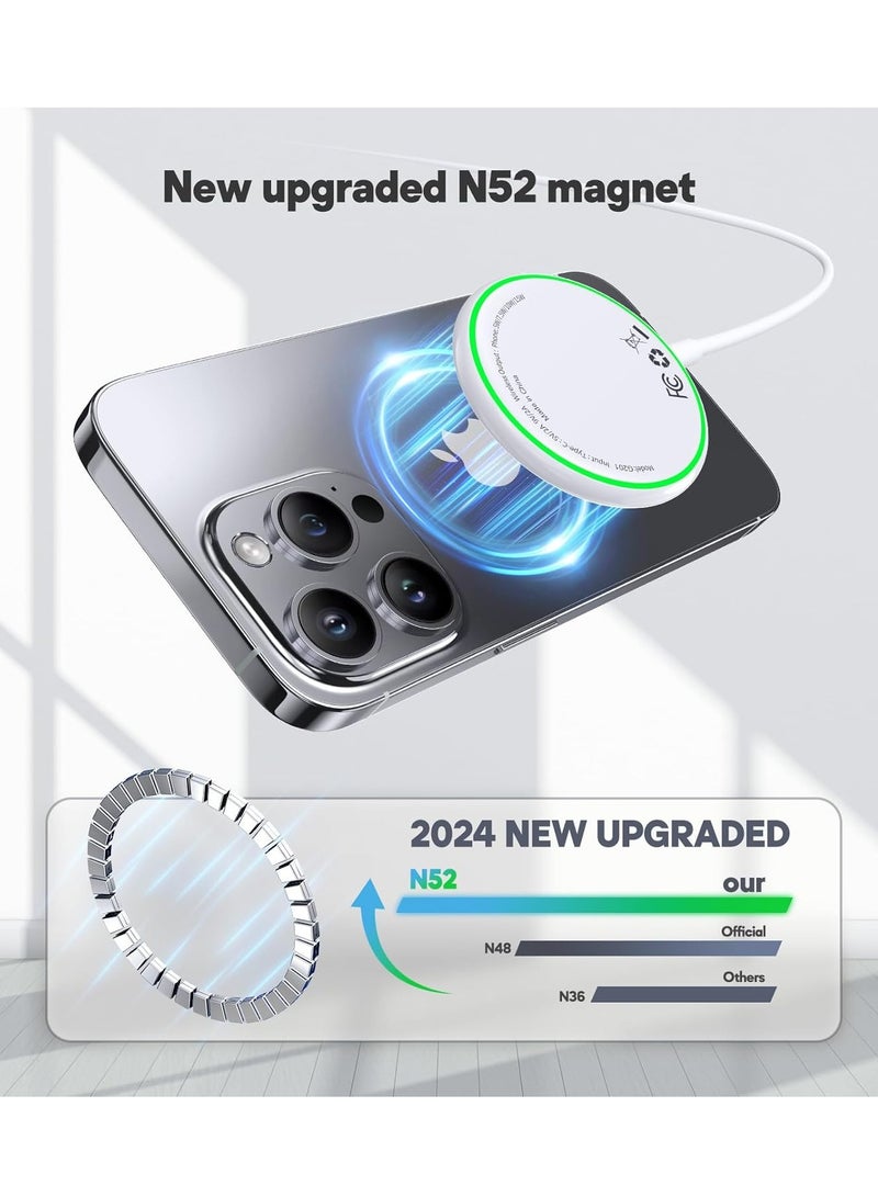 General Magnetic Wireless Charger iPhone 15W Mag Safe Charger 2 Pack Wireless Charging Pad with Sleep-Friendly LED Light for iPhone 15 14 13 12 Pro Max Plus & Airpods 2 3 Pro  - Image 2