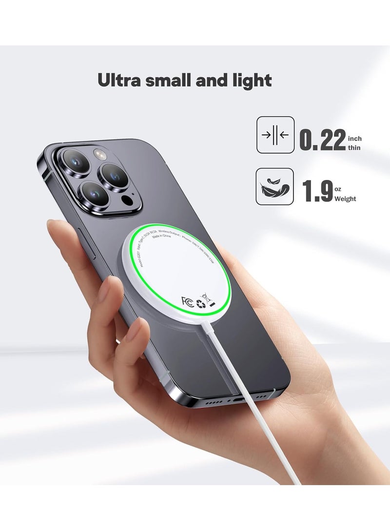 General Magnetic Wireless Charger iPhone 15W Mag Safe Charger 2 Pack Wireless Charging Pad with Sleep-Friendly LED Light for iPhone 15 14 13 12 Pro Max Plus & Airpods 2 3 Pro  - Image 3
