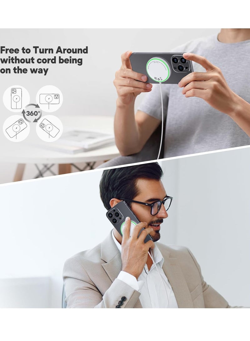 General Magnetic Wireless Charger iPhone 15W Mag Safe Charger 2 Pack Wireless Charging Pad with Sleep-Friendly LED Light for iPhone 15 14 13 12 Pro Max Plus & Airpods 2 3 Pro  - Image 5