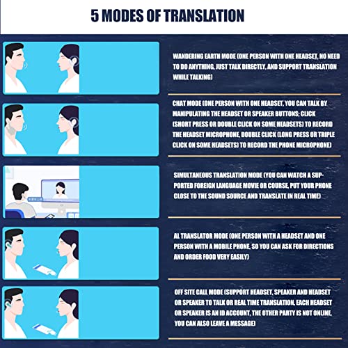 Tangxi Language Translator Earbuds,Noise Canceling Bluetooth Translator Device,84 Languages 5 Modes Translator Ear Headset with Charging Box(Black) - Image 3