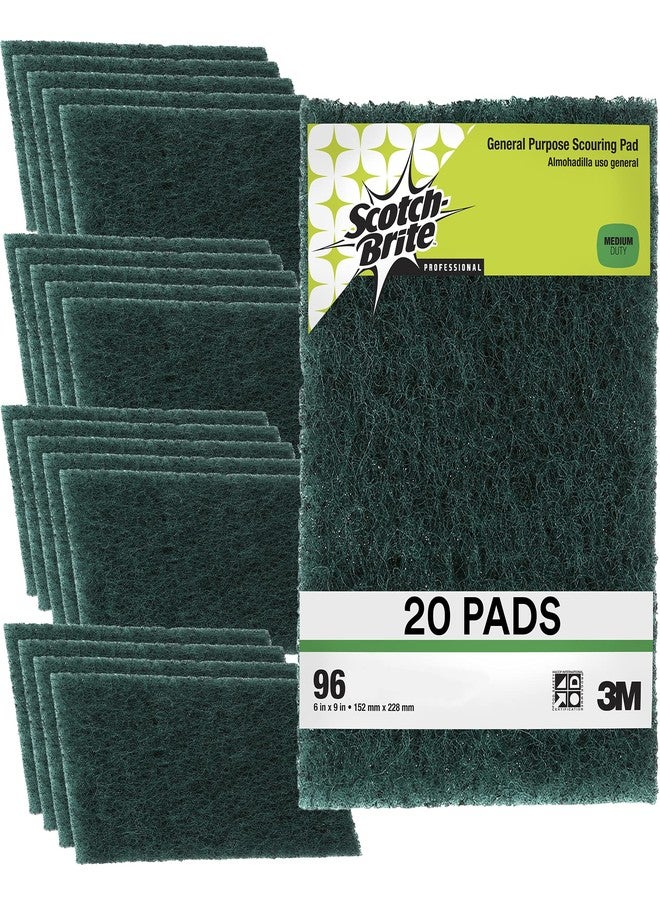 3M Scouring Pad 96-20, 20 Pads, 6” x 9”, General Purpose Cleaning, Food Safe, Non-Rusting - Image 1