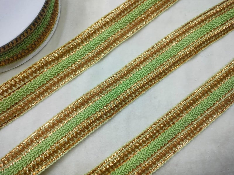 CMHOWLITE Fancy Zari Trim for Lehanga Suit Dresses Sarees Blouses Dupatta and Art Craft Roll of 9 MeterWidth1 inch 254 cm CMG 0401