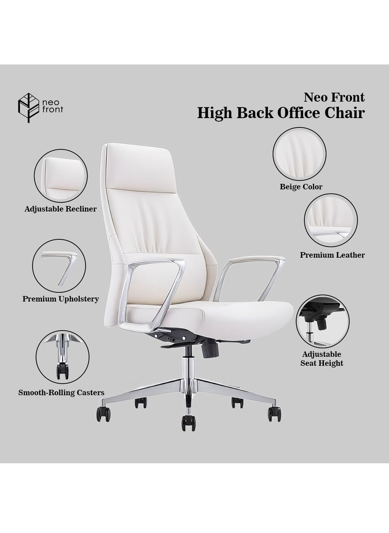 Neo Front Neo FRONT High Back Office Chair Comfy Office Guest Chair with Arms, Ideal for Conference Rooms, Bedrooms, Dorms, Perfect for Students, Teachers, and Visitors, Suitable for Carpeted Floors A1826-1  - Image 2
