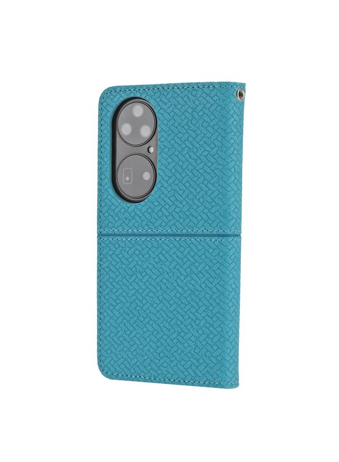 S-TOP Case For Huawei P50 Pro Woven Texture Stitching Magnetic Horizontal Flip PU Leather Case with Holder & Card Slots & Wallet & Lanyard - Image 3