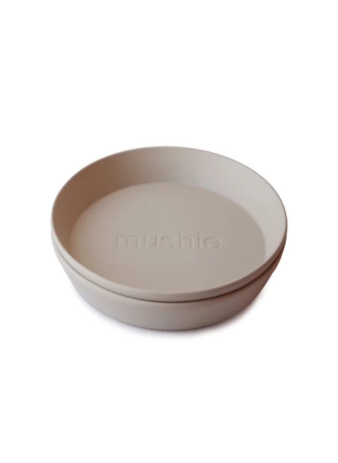 mushie Set Of 2 Round Dinner Plates - Vanilla