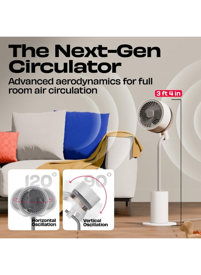 NUUK HALO v2 3D Air Circulation Tower Fan with Mood Lamp | Super Silent Remote Controlled Standing BLDC Fan | 12 Wind Speeds & 4 Fan Modes | 120˚ Horizontal & 90˚ Vertical Oscillation | 3 NIDEC Motors - Image 2