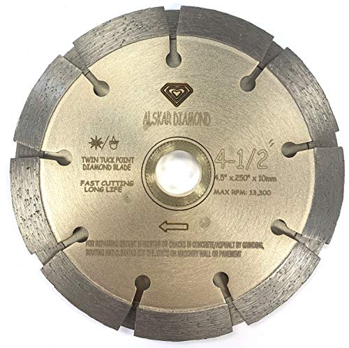 ALSKAR DIAMOND ADKST 4-1/2 inch Standard Twin Tuck Point Blade Sintered Diffusion Bonded Dry or Wet Cutting for Mortar and Concrete (4-1/2") - Image 2