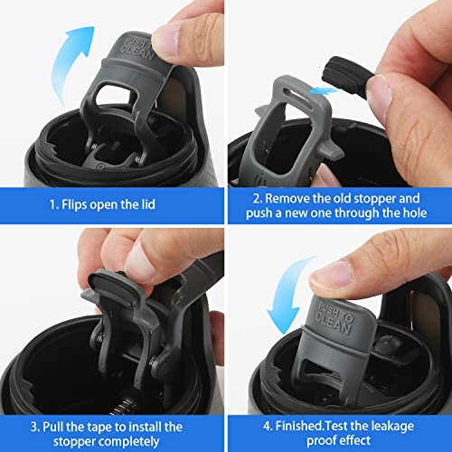 SAVITA 4pcs Replacement Part for Contigo West Loop, Autoseal Travel Coffee Mug Lid Replacement Rubber Lid Stopper Coffee Mug Stopper Travel Mug Accessories for Contigo Tumbler (Black) - Image 2