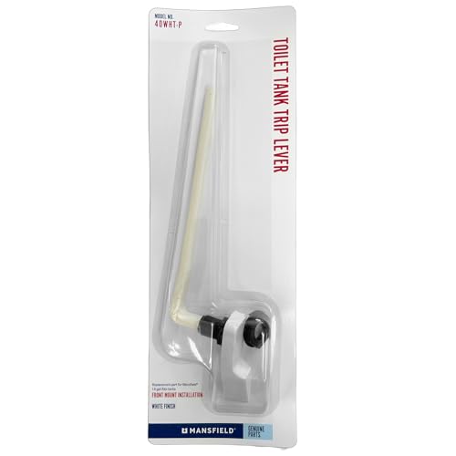 Mansfield 40 Left-Hand Front Mount Toilet Tank Lever - Compact 7-Inch ABS Arm - Fits Models 11, 21, 26, 160, 161, 165, 170, 171, 175, 180, 190 – White Plastic Handle - Image 1