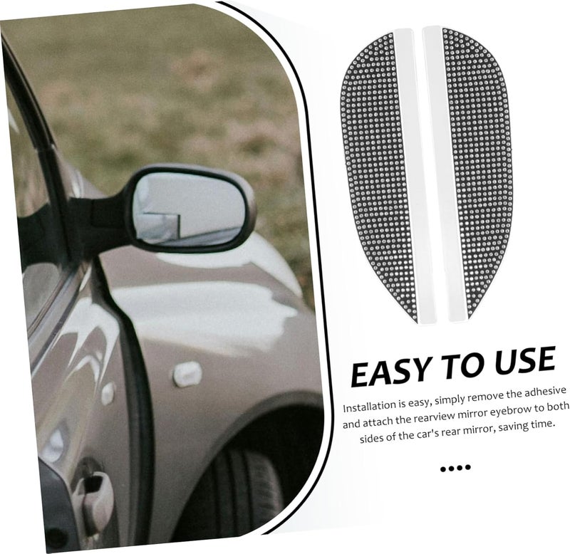 Rainproof Eyebrows Rearview Mirror Visors Rhinestone Design for Car Safety - Image 4