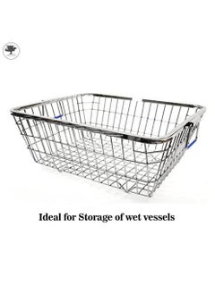 sulfar Sulfar Stainless Steel Utensil/Dish Drainer/Bartan Tokra/Kitchen Organizer/Utensils Basket/Dish Basket/Dish Rack with Tool Holder/Silver (17X20 inch)  - Image 3