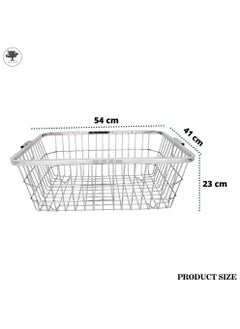 sulfar Sulfar Stainless Steel Utensil/Dish Drainer/Bartan Tokra/Kitchen Organizer/Utensils Basket/Dish Basket/Dish Rack with Tool Holder/Silver (17X20 inch)  - Image 2