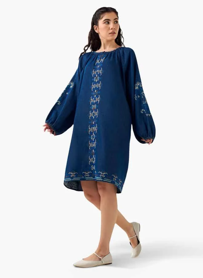 Lee Cooper Embroidered Denim Dress
