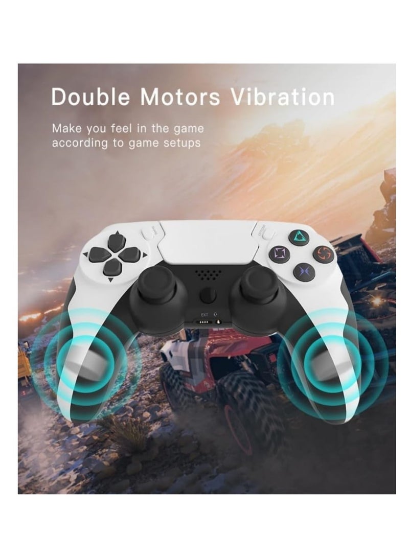 Anmi Wireless Joystick Compatible with PS4/Slim/Pro with Dual Vibration Motor, Gaming Bluetooth Controller Work for PlayStation 4 (White) - Image 3