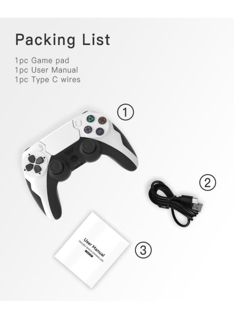 Anmi Wireless Joystick Compatible with PS4/Slim/Pro with Dual Vibration Motor, Gaming Bluetooth Controller Work for PlayStation 4 (White) - Image 4