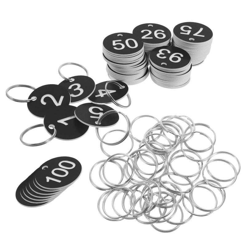 100pcs Numbered Key Numbered Tags Numbered Circles Number Tags With Metal Circular Numbered Key Tags For Organize - Image 1