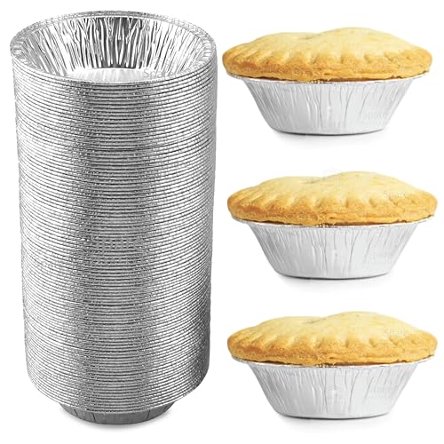 Spare Essentials (120 Pack) 5" Aluminum Pie Pans 5 Inch, Mini Pie Tins Disposable, 5 Inch Aluminum Foil Pie - Individual Pie Pans perfect for Baking, Storing & Reheating Pot Pies Small Pie Tins - Image 1