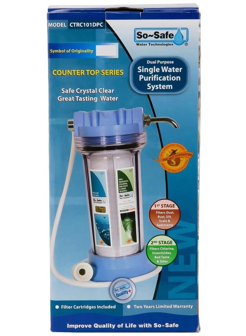 سو سيف جهاز تنقية المياه العادي So Safe Counter Top (أزرق/شفاف) - Image 1